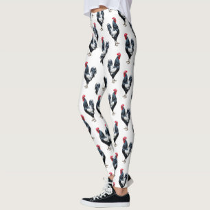 Cockerel Chicken Pattern Design Leggings