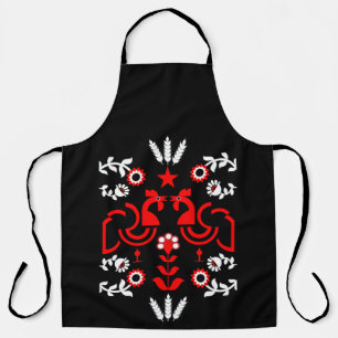 Cockerel Scandinavian Folk Art   Apron