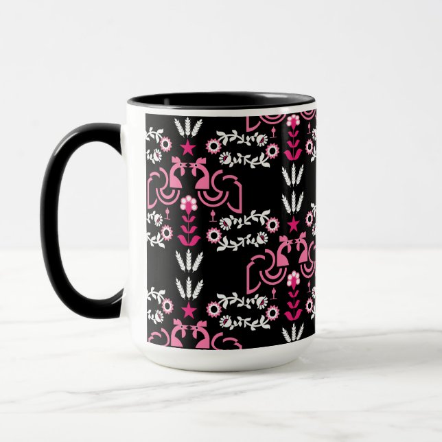 Cockerel Scandinavian Folk Art   Mug (Left)