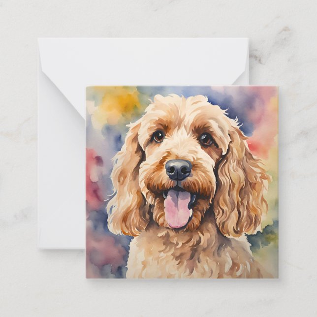 Cockerpoo Watercolour Card (Front)