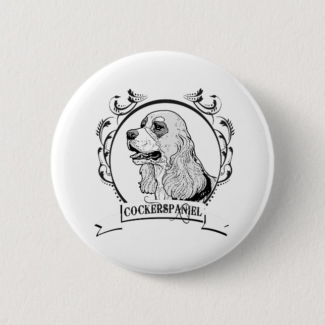 Cockerspaniel T-shirt 6 Cm Round Badge (Front)
