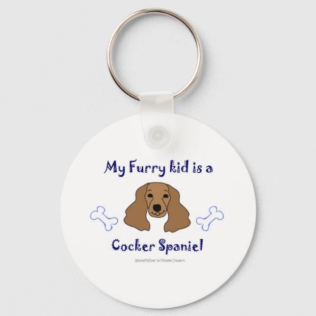 CockerSpanielBrown Key Ring (Front)