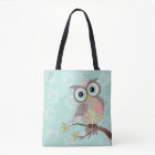 Cocking Head New Fancy Owl All over Print Tote Bag