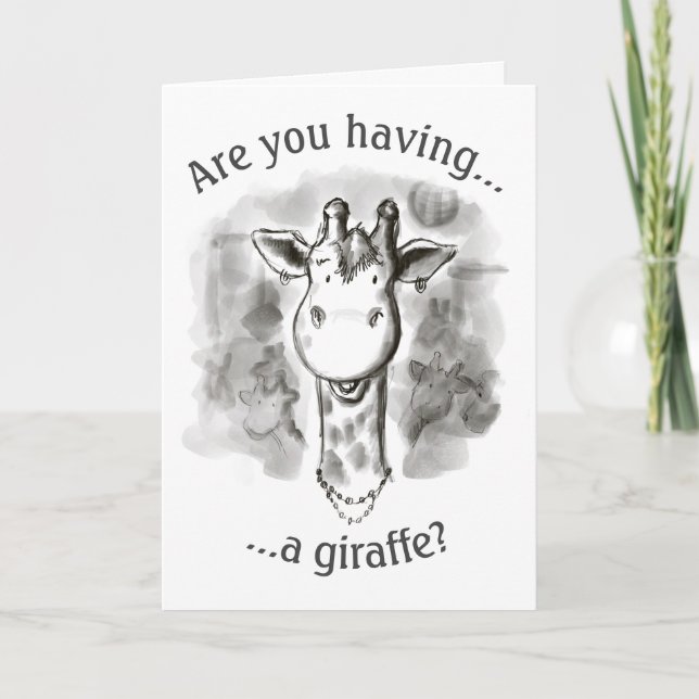 Cockney Rhyming Slang Funny Giraffe Thank You Card (Front)
