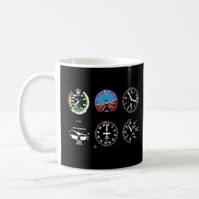 Cockpit Flight Dials Aircraft Simulator  Coffee Mug (Left)