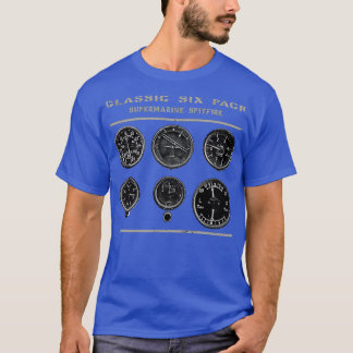 Cockpit Instruments Six Pack Spitfire aircraft WW2 T-Shirt