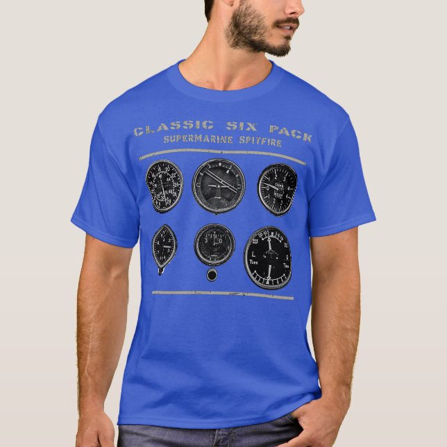 Cockpit Instruments Six Pack Spitfire aircraft WW2 T-Shirt (Front)