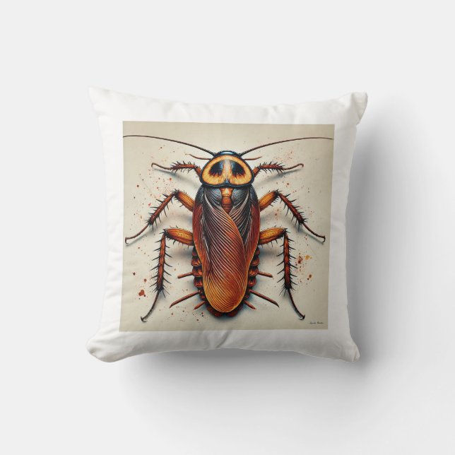 Cockroach 010924IREF241 - Watercolor Cushion (Front)
