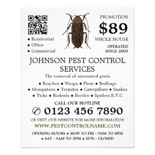 Cockroach Design, Pest Control Advertising Flyer