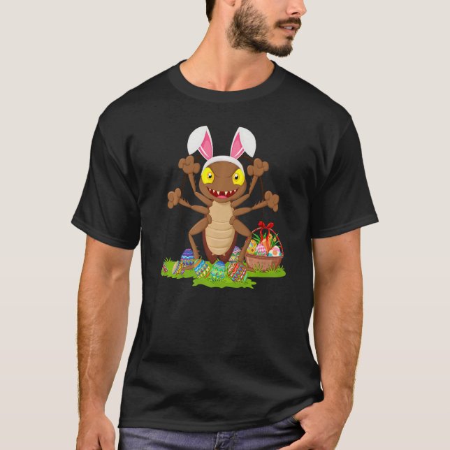 Cockroach Easter Egg Hunting Bunny Cockroach Easte T-Shirt (Front)