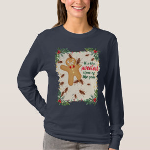Cockroach eating gingerbread man Christmas bakery T-Shirt