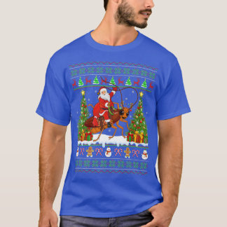 Cockroach Lover Funny Ugly Santa Riding Cockroach  T-Shirt
