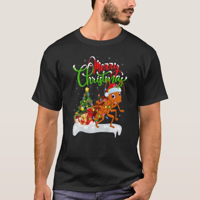 Cockroach  Xmas Decorations Santa Cockroach Christ T-Shirt (Front)