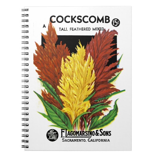 Cockscomb Seed Packet Label Notebook (Front)