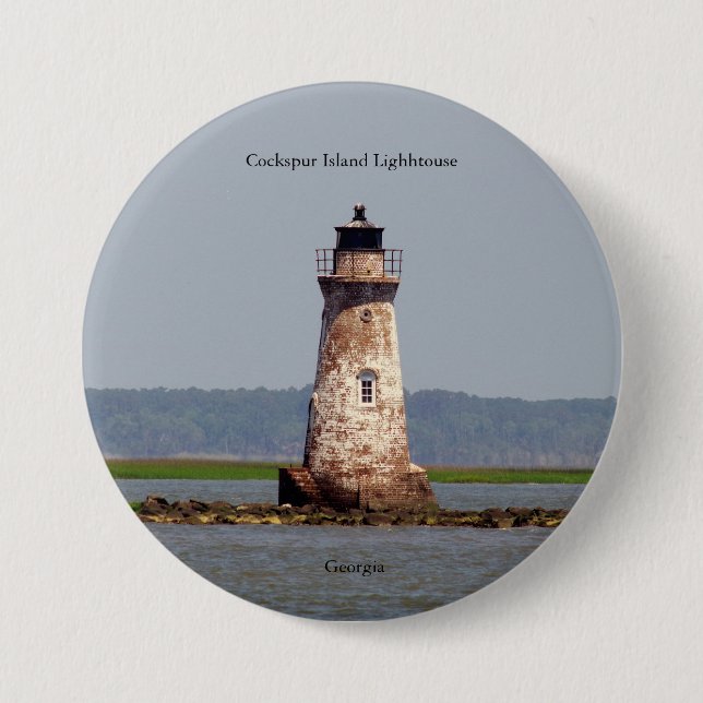 Cockspur Island Lighthouse button (Front)