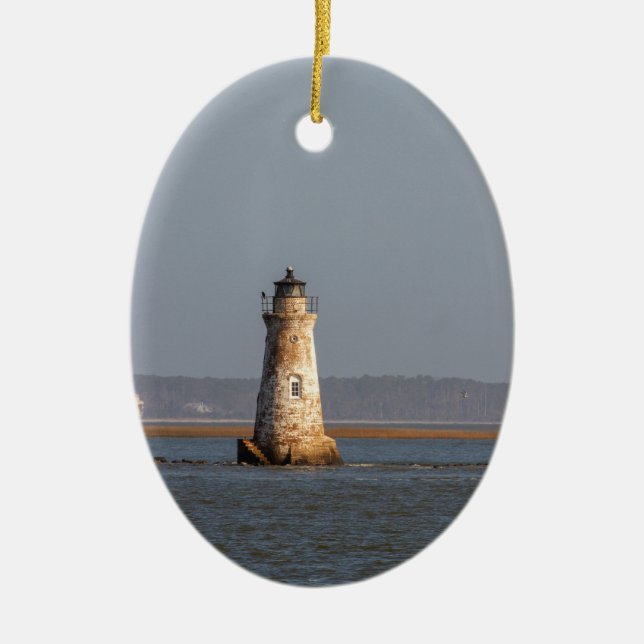Cockspur Island Lighthouse Ceramic Tree Decoration (Front)
