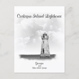 Cockspur Island Lighthouse - Georgia Postcard