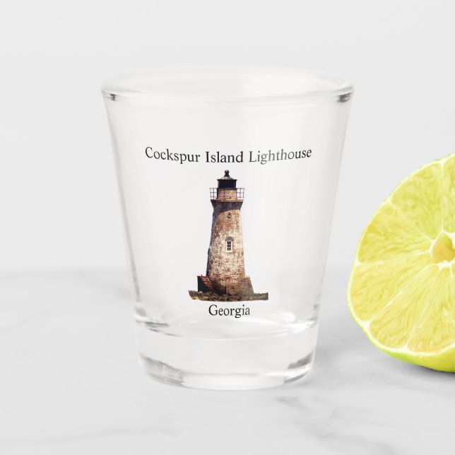 Cockspur Island lighthouse shot glass (Front)