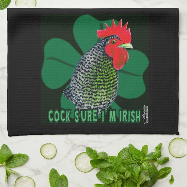Cocksure I'm Irish! Tea Towel (Folded)