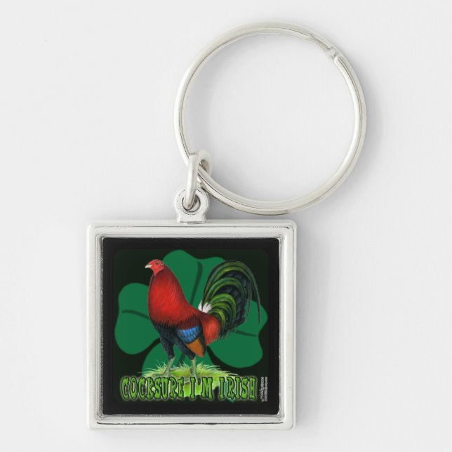 Cocksure I'm Irish Too! Key Ring (Front)