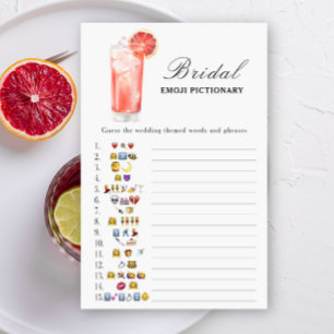 Cocktai Bridal shower Emoji Pictionary game