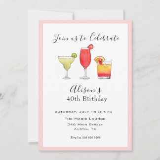 Cocktail Adult Birthday party Invitation