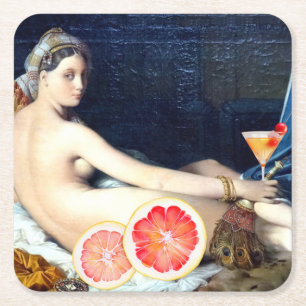 Cocktail al la Grande Square Paper Coaster