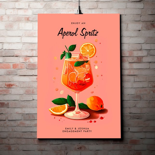 Cocktail Aperol Spritz Engagement Party Poster (Creator Uploaded)