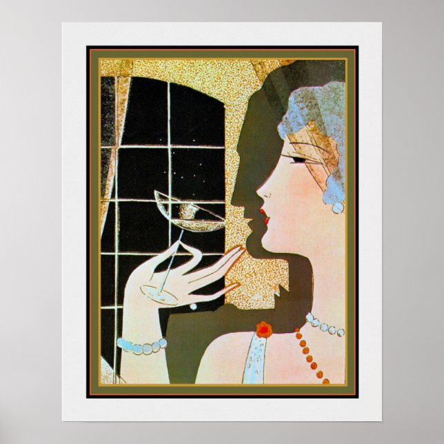 "Cocktail" Art Deco Print by M. Gerard 16x20 (Front)