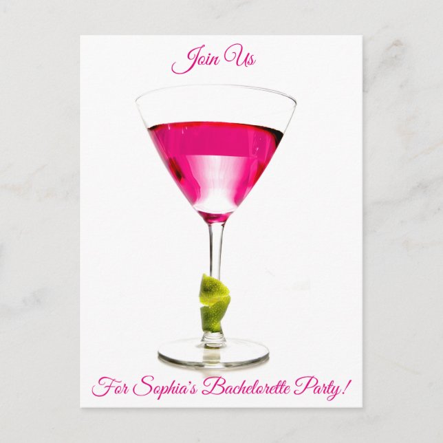 Cocktail Bachelorette Party Invitation (Front)