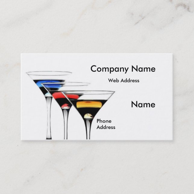 Cocktail Bar Custom business cards (Front)