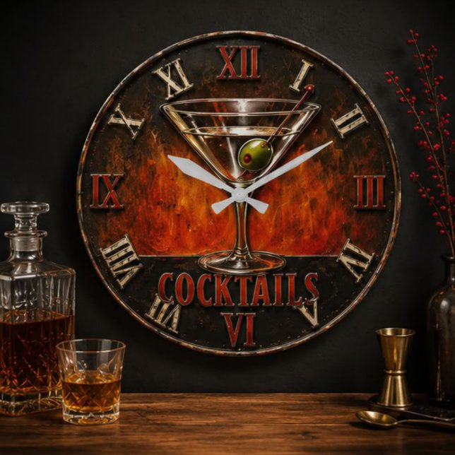  Cocktail Bar Decor Large Clock (Creator Uploaded)