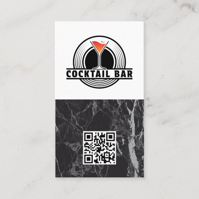 Cocktail Bar Logo Graphic | QR Code Business Card (Front)