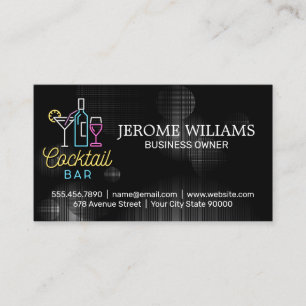 Cocktail Bar Logo   Mixology Bartend Business Card