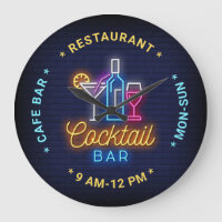 Cocktail Bar Neon Look Illustration, Custom Text L