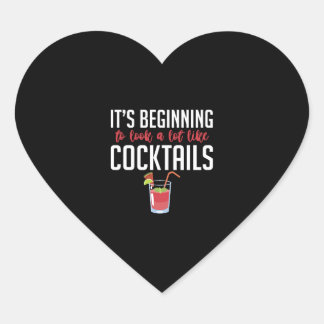Cocktail bartender birthday gift christmas heart sticker