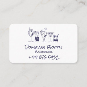 Cocktail bartender Professional Modern Black Bus Business Card