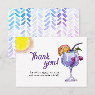 Cocktail Beach party Thank You Card