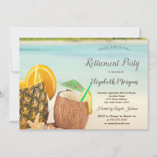Cocktail Beach Seashells Retirement Party Invitation