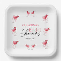 Cocktail Beverage Pink Bow Bridal Shower