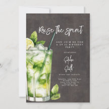 Cocktail birthday party watercolor