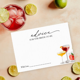 Cocktail Bridal Shower Advice for the Bride Card