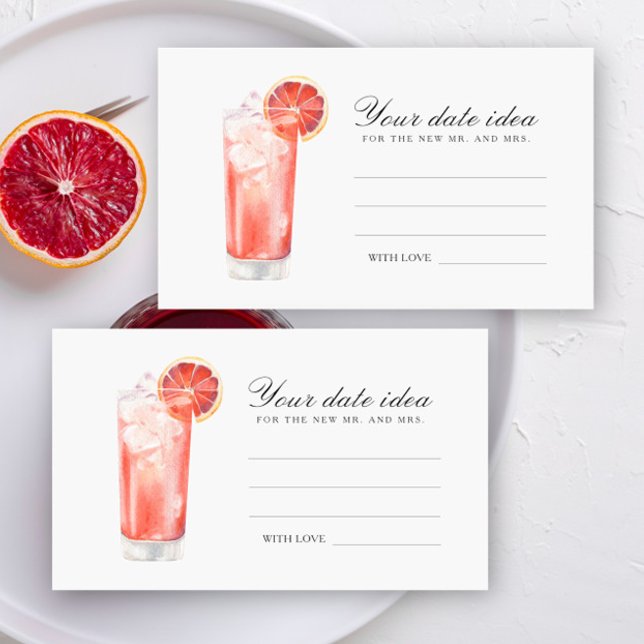 Cocktail Bridal Shower - Date night ideas Enclosure Card (Creator Uploaded)
