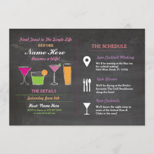 Cocktail Bridal Shower Itinerary Bachelorette Programme