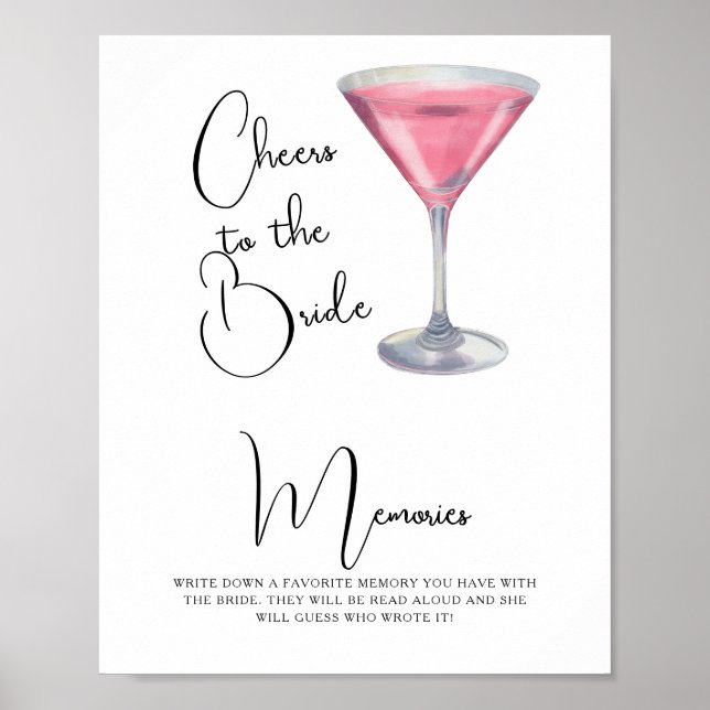 Cocktail Bridal Shower Memories with the bride Poster (Front)