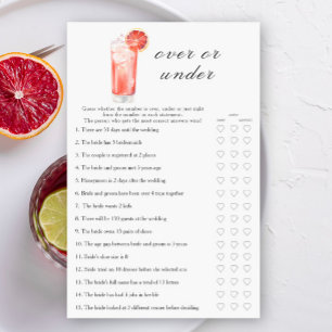 Cocktail Bridal shower - Over or under game