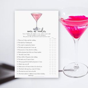 Cocktail Bridal shower Over or under game