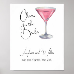 Cocktail bridal shower - Wishes for Newlyweds Poster