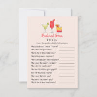 Cocktail Bride and Groom shower Trivia games