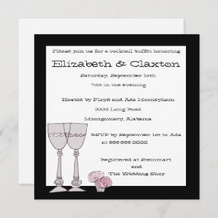 Cocktail Buffet Invitation in Black and White
